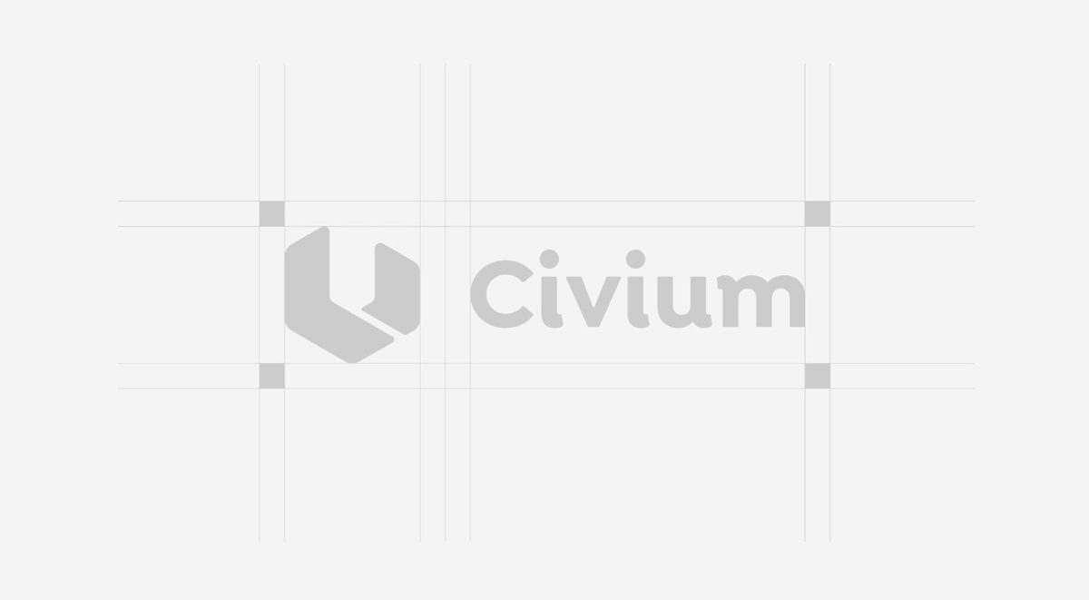 Construcción del logotipo de Civium con guías